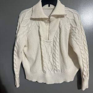 White cropped sweater